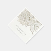 Classy Elegant Verziert Paisley Ivory Gold Wedding Serviette (Ecke)