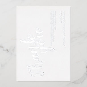 Classy Elegant Wedding Danke Silver Folieneinladung