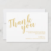 Classy Elegant White and Gold Wedding Vielen Dank Einladung (Vorderseite)