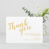 Classy Elegant White and Gold Wedding Vielen Dank Einladung (Stehend Vorderseite)