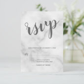 Classy Elegant White Marble Wedding RSVP (Stehend Vorderseite)