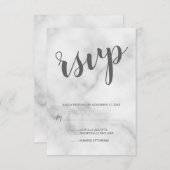 Classy Elegant White Marble Wedding RSVP (Vorne/Hinten)