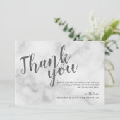 Classy Elegant White Marble Wedding Vielen Dank Einladung (Stehend Vorderseite)