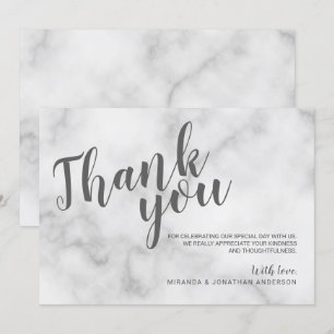 Classy Elegant White Marble Wedding Vielen Dank Einladung