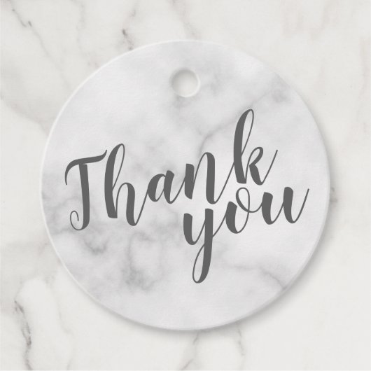 Classy Elegant White Marble Wedding Vielen Dank Geschenkanhänger (Vorderseite)