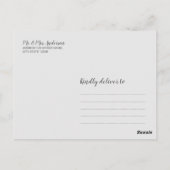 Classy Elegant White Marble Wedding Vielen Dank Postkarte (Rückseite)