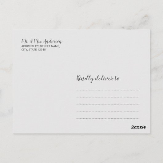 Classy Elegant White Marble Wedding Vielen Dank Postkarte (Rückseite)