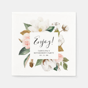 Classy Elegant Woman Retirement Party Paper Napkin Serviette