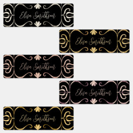 Classy Elegante Feminine Rose Goldenes Schwarzes M Etiketten
