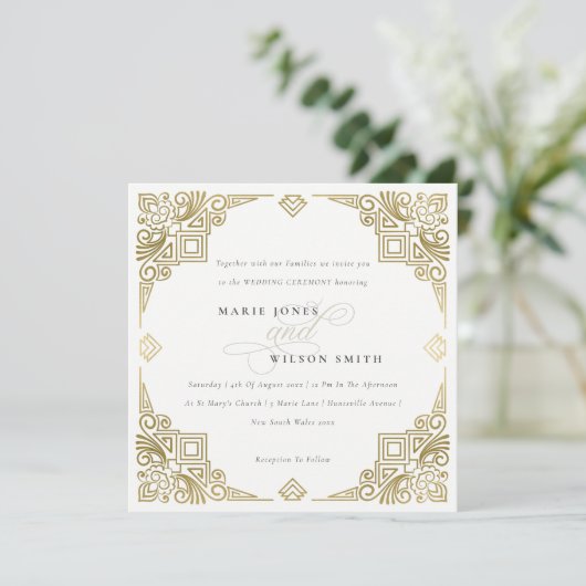 Classy Elegante Glam New Orleans Club Verzierte Ho Einladung (Stehend Vorderseite)