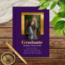 Classy Elegante Gold Text Graduate Foto Lila