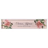 Classy elegante Rosa Blush Rose Ladenmanager Namensplakette (Vorderseite)