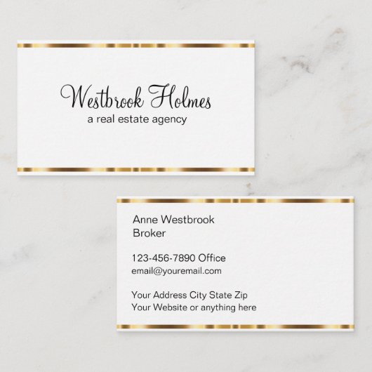 Classy Elegantes Anwesen Business Cards Visitenkarte (Vorne/Hinten)