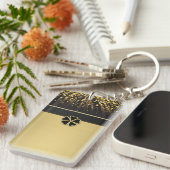 Classy Elegantes irisches Kleeblatt, Imitate Gold  Schlüsselanhänger (Vorderseite rechts)