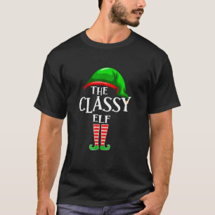 Classy Elf Matching Family Funny Christmas Party P T-Shirt