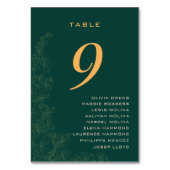 Classy Emerald Green Floral Pattern Namen Tischnummer (Vorderseite)