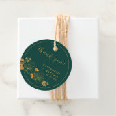 Classy Emerald Green Gold Floral Wedding Vielen Da Geschenkanhänger (Beispiel)