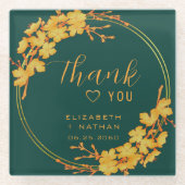 Classy Emerald Green Gold Floral Wedding Vielen Da Glasuntersetzer (Vorderseite)