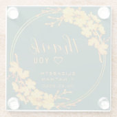 Classy Emerald Green Gold Floral Wedding Vielen Da Glasuntersetzer (Rückseite)