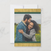 Classy Emerald Green und Gold Foto Wedding Einladung (Rückseite)