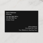 Classy Estate Will And Trust Attorney Visitenkarte (Rückseite)