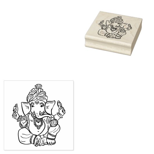 Classy Ethnic Ganesha | Indischer Gott Zeichnend Gummistempel (Stempel)