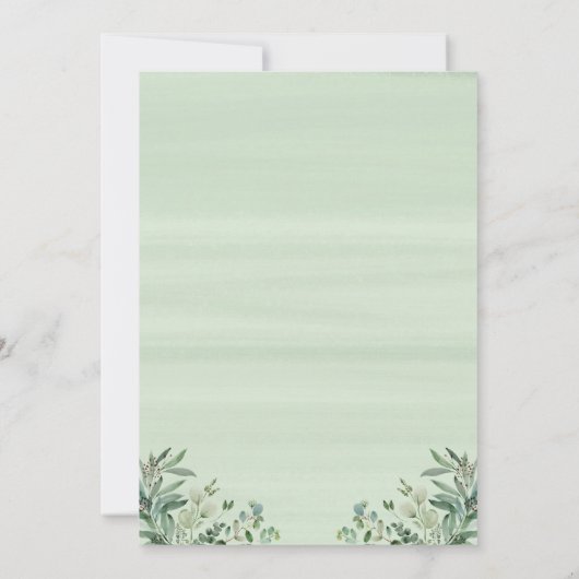 Classy Eucalyptus Blätter mein Vorschlag für eine Einladung (Rückseite)