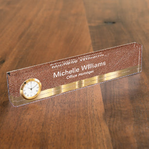 Classy Executive Gift Leather Look Desk Name Plate Namensplakette