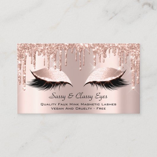 Classy Eyes Mink Lashes Makeup Rose Visitenkarte (Vorderseite)
