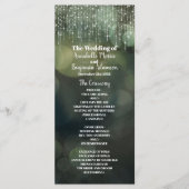 Classy Fairy String of Light Green Wedding Program Programm (Vorderseite)