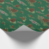 Classy Familienname Weihnachts-Pine-Kronskript Geschenkpapier (Ecke)