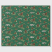 Classy Familienname Weihnachts-Pine-Kronskript Geschenkpapier (Flach)