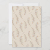 Classy Feather Boho Beige Einladung zur Hochzeit (Rückseite)