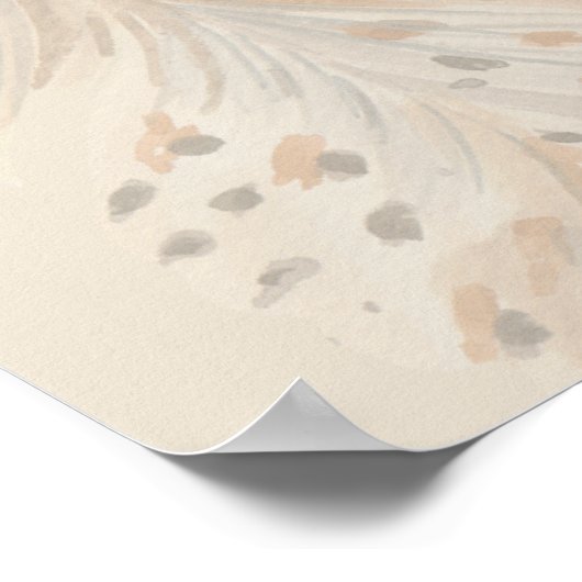 Classy Feather Boho Beige Wedding Welcome Sign Poster (Ecke)