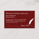 Classy Fether Pen Notar Visitenkarte (Vorderseite)