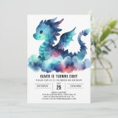 Classy Fiery Dragon Birthday Celebration Einladung (Stehend Vorderseite)