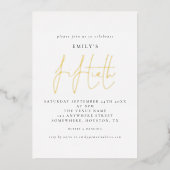 Classy Fiftieth Birthday Party Script Real Folieneinladung (Vorderseite)