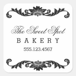 Classy Filigree Black and White Stickers