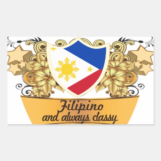 Classy Filipino Rechteckiger Aufkleber (Vorderseite)