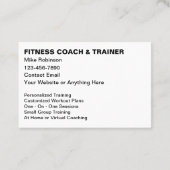 Classy Fitness Coach And Trainer Upscale  Visitenkarte (Rückseite)