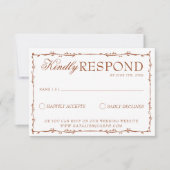 Classy Floral Boho Beige Terracotta Earthy Wedding RSVP Karte (Vorderseite)
