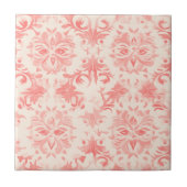 Classy Floral Damask Rose Pink Fliese (Vorderseite)