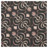 Classy Floral Damask Schwarz und Rose Gold Sonnenb Stoff (Muster)