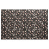 Classy Floral Damask Schwarz und Rose Gold Sonnenb Stoff (Fat Quarter (45,7 x 55,9 cm))