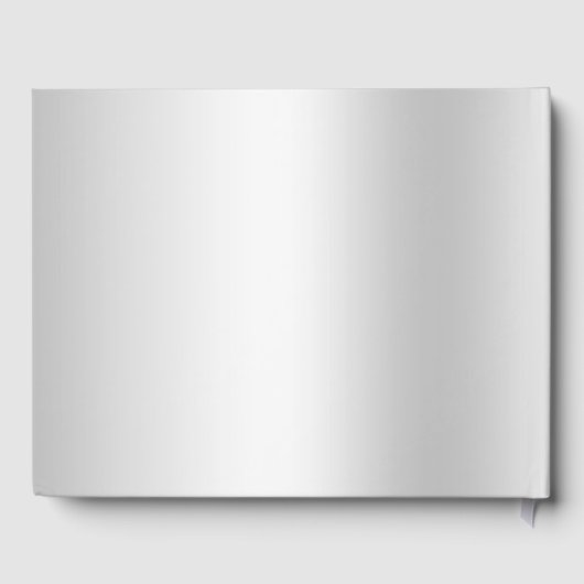 Classy Floral Gem, Silberne Gerahmte Hochzeit Gästebuch (Rückseite)