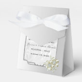 Classy Floral Gem, Silberne Gerahmte Hochzeit Geschenkschachtel (Vorderseite)