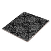 Classy Floral Kaleidoskop in dunklen Tönen Fliese (Seite)