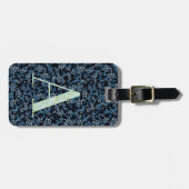 Classy Floral Mit Monogramm Letter A blue Gepäckanhänger (Vorderseite horizontal)