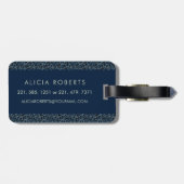 Classy Floral Mit Monogramm Letter A blue Gepäckanhänger (Rückseite horizontal)