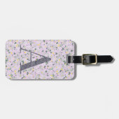 Classy Floral Mit Monogramm Letter A light lila Gepäckanhänger (Vorderseite horizontal)